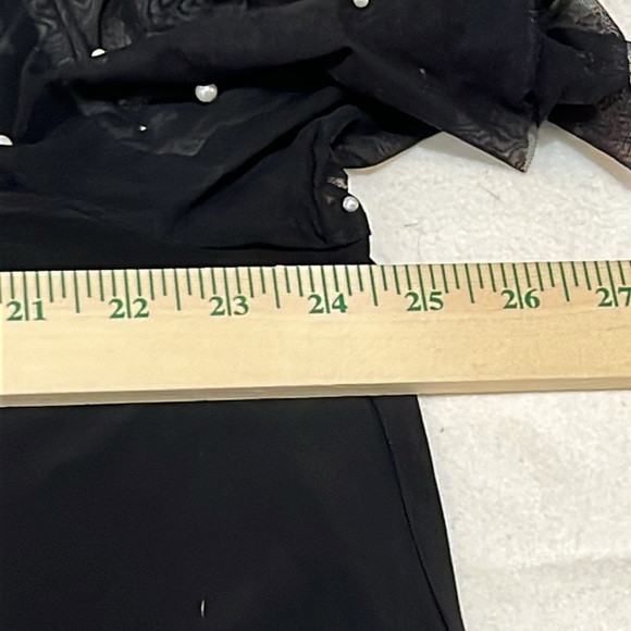 Nina Leonard‎ Womens Swing Dress Mesh Top Beads Midi Size 2X Pockets Black - Picture 5 of 6